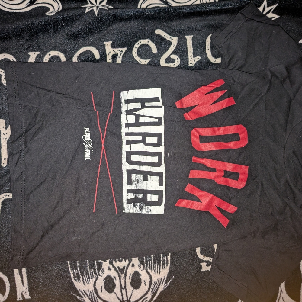Flag Nor Fail Black and Red Short Work Harder Tee